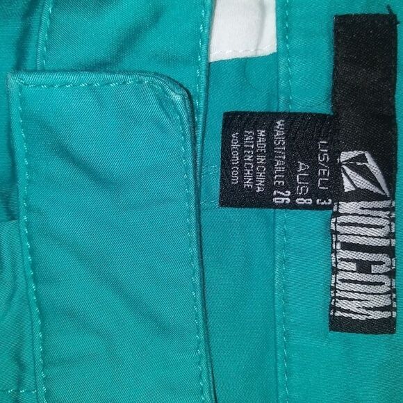 Volcom green shorts sz 3 - Picture 5 of 7